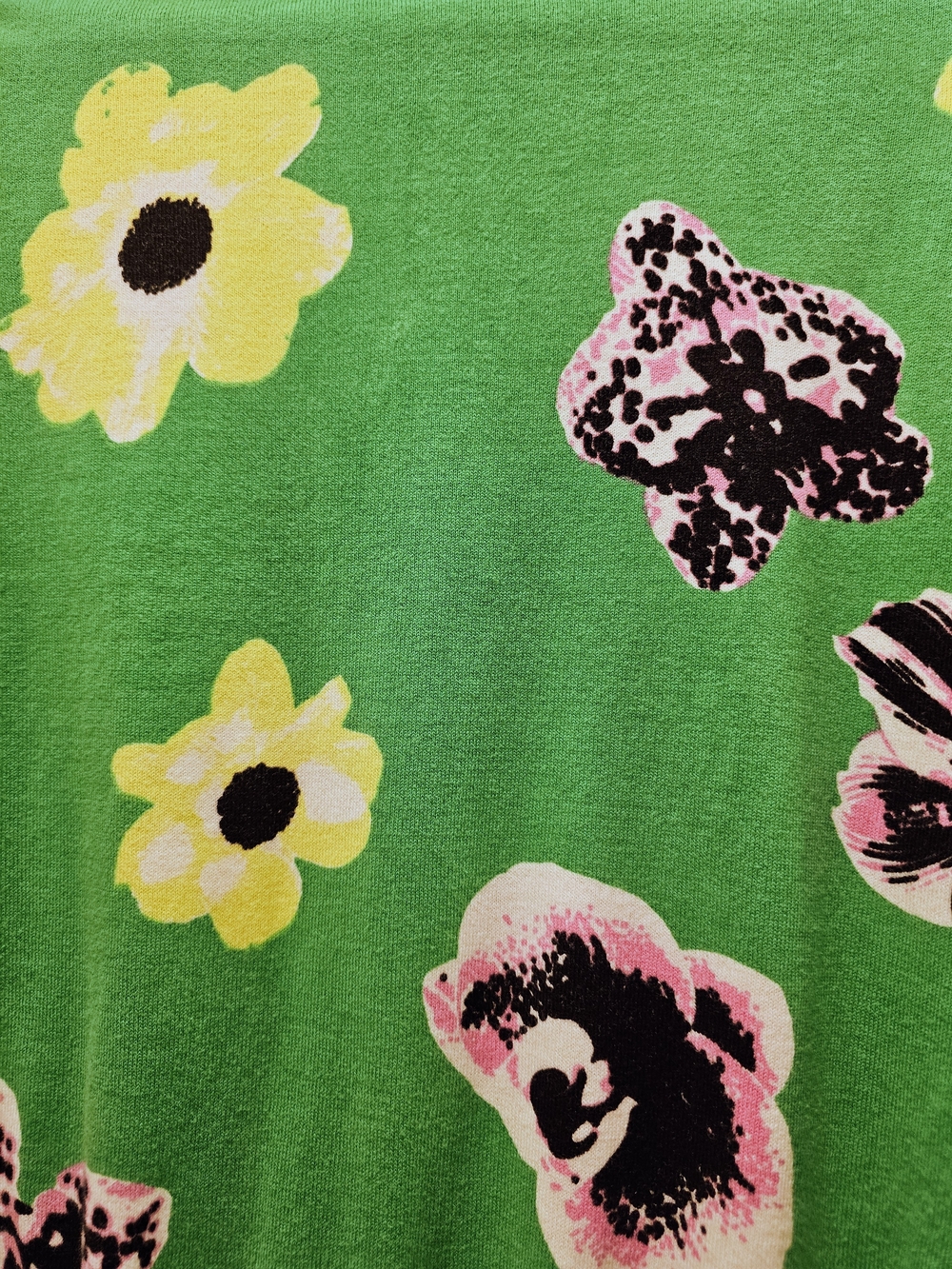 J.Crew Charley Sweater Small Green Floral 100% Cotton 3/4 Sleeve - Picture 5 of 6